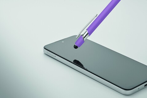 Druckkugelschreiber mit Stylus - Violett bedrucken, Art.-Nr. MO2798-21