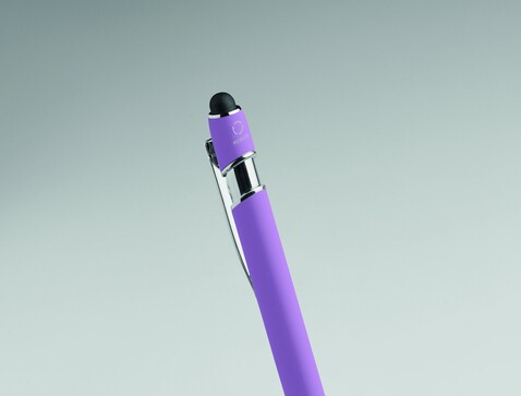 Druckkugelschreiber mit Stylus - Violett bedrucken, Art.-Nr. MO2798-21