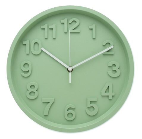 Wanduhr aus PP - Mintgrün bedrucken, Art.-Nr. MO2851-77