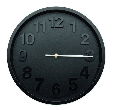 Wanduhr aus PP - Schwarz bedrucken, Art.-Nr. MO2851-03