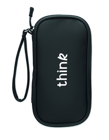 Tech Organizer-Tasche RPET - Schwarz bedrucken, Art.-Nr. MO2859-03
