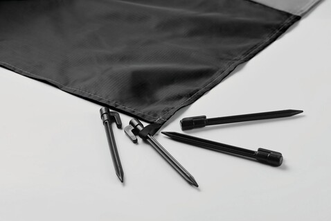 Strandmatte 210T Polyester - Schwarz bedrucken, Art.-Nr. MO2882-03