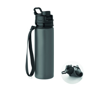 Faltbare Sportflasche Silikon - Steingrau bedrucken, Art.-Nr. MO2944-15