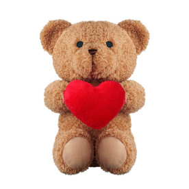 Teddybär mit Herz 23cm - Rot bedrucken, Art.-Nr. MO2949-05