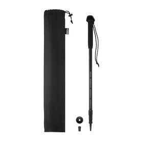Teleskop-Wanderstock - Schwarz bedrucken, Art.-Nr. MO2951-03