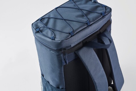 Kühlrucksack 600D RPET - Blau bedrucken, Art.-Nr. MO2971-04