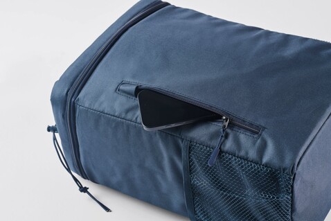 Kühlrucksack 600D RPET - Blau bedrucken, Art.-Nr. MO2971-04