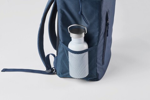 Kühlrucksack 600D RPET - Blau bedrucken, Art.-Nr. MO2971-04