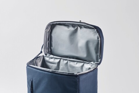 Kühlrucksack 600D RPET - Blau bedrucken, Art.-Nr. MO2971-04
