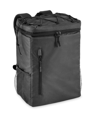 Kühlrucksack 600D RPET - Schwarz bedrucken, Art.-Nr. MO2971-03
