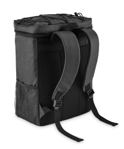 Kühlrucksack 600D RPET - Schwarz bedrucken, Art.-Nr. MO2971-03