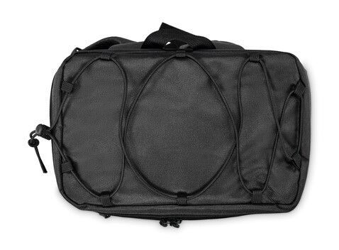 Kühlrucksack 600D RPET - Schwarz bedrucken, Art.-Nr. MO2971-03