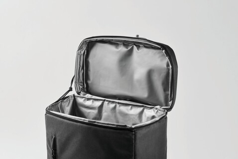 Kühlrucksack 600D RPET - Schwarz bedrucken, Art.-Nr. MO2971-03