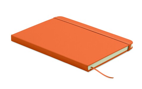 DIN A5 Notizbuch recy. PU - Orange bedrucken, Art.-Nr. MO3124-10