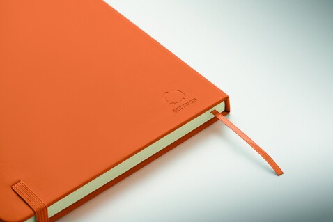 DIN A5 Notizbuch recy. PU - Orange bedrucken, Art.-Nr. MO3124-10
