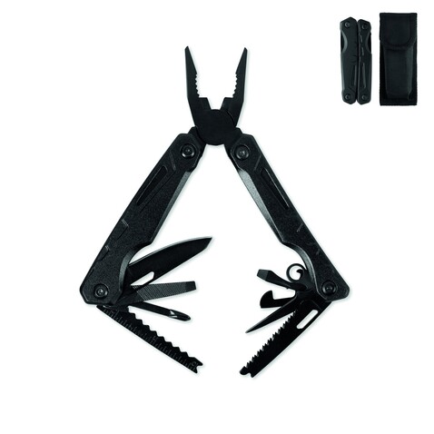 13in1 faltbares Multitool - Schwarz bedrucken, Art.-Nr. MO3129-03