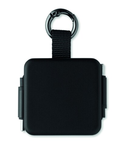Einziehbares 100W-Typ-C-Kabel - Schwarz bedrucken, Art.-Nr. MO3145-03