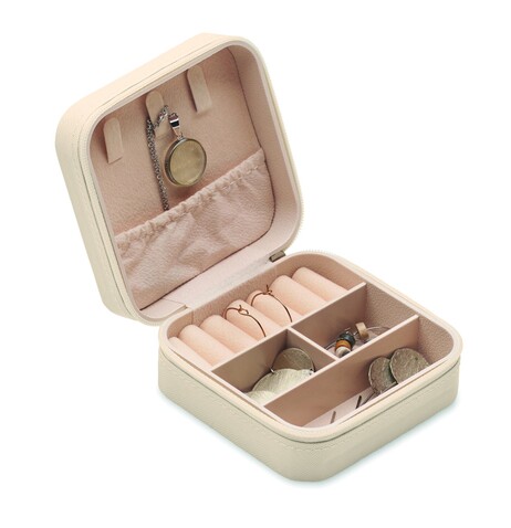 Reise-Schmucketui - Beige bedrucken, Art.-Nr. MO3146-13 Reise-Schmucketui - Beige bedrucken, Art.-Nr. MO3146-13