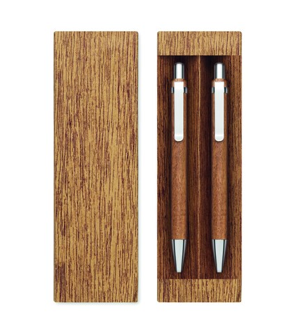 Schreibgeräte-Set Akazienholz - Holz bedrucken, Art.-Nr. MO3173-40