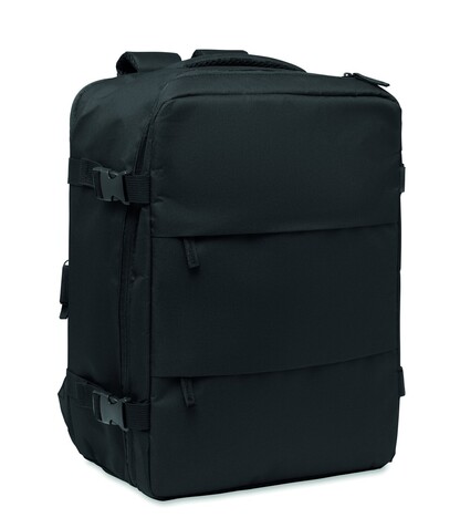 Rucksack in Kabinengröße - Schwarz bedrucken, Art.-Nr. MO3195-03