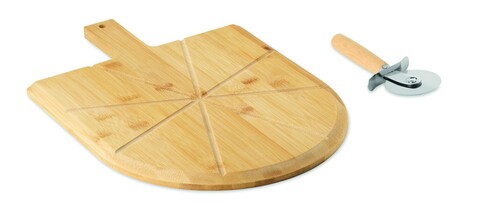 Pizza-Set Bambus - Holz bedrucken, Art.-Nr. MO3202-40