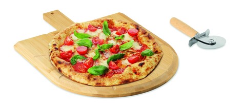 Pizza-Set Bambus - Holz bedrucken, Art.-Nr. MO3202-40