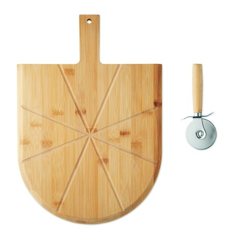 Pizza-Set Bambus - Holz bedrucken, Art.-Nr. MO3202-40
