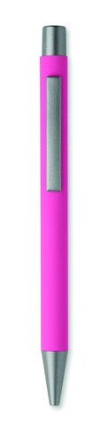 Druckkugelschreiber recy. Alu - Fuchsie bedrucken, Art.-Nr. MO3222-38