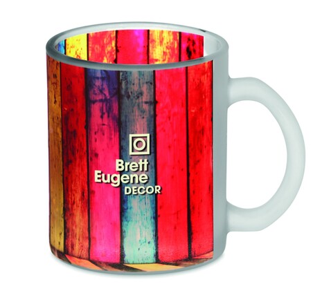 Kaffeebecher aus Glas 300 ml - Transparent Weiß bedrucken, Art.-Nr. MO6117-26