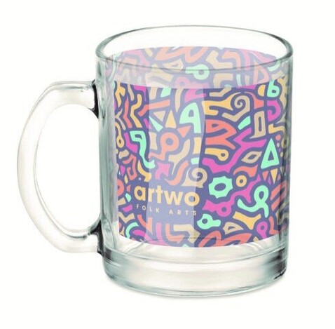 Kaffeebecher aus Glas 300 ml - Transparent bedrucken, Art.-Nr. MO6118-22 Kaffeebecher aus Glas 300 ml - Transparent bedrucken, Art.-Nr. MO6118-22