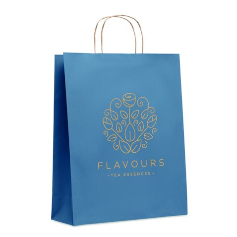 Papiertüte, groß 90 g/m² - Blau bedrucken, Art.-Nr. MO6174-04