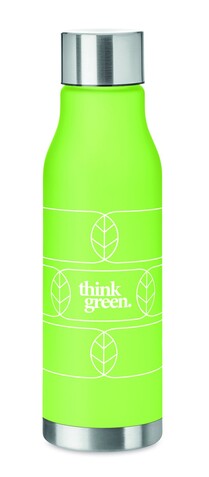 Trinkflasche RPET 600ml - Transparent Limettengrün bedrucken, Art.-Nr. MO6237-51