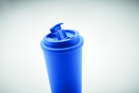 Doppelwandiger Becher 450ml - Blau bedrucken, Art.-Nr. MO6244-04