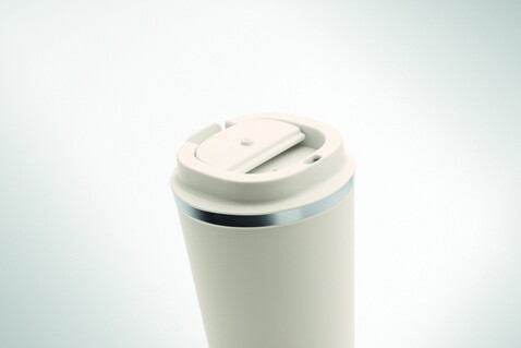 Doppelwandiger Becher 350ml - Beige bedrucken, Art.-Nr. MO6276-13
