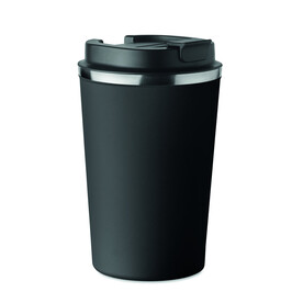 Doppelwandiger Becher 350ml - Schwarz bedrucken, Art.-Nr. MO6276-03