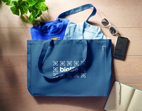 Recycelte Canvas-Tasche - Blau bedrucken, Art.-Nr. MO6380-04 Recycelte Canvas-Tasche - Blau bedrucken, Art.-Nr. MO6380-04