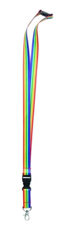 Regenbogen Lanyard RPET - Multicolour bedrucken, Art.-Nr. MO6423-99 Regenbogen Lanyard RPET - Multicolour bedrucken, Art.-Nr. MO6423-99