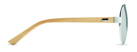 Sonnenbrille Bambus - Silber Glänzend bedrucken, Art.-Nr. MO6450-17
