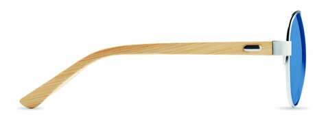 Sonnenbrille Bambus - Blau bedrucken, Art.-Nr. MO6450-04