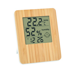 Wetterstation Bambus - Holz bedrucken, Art.-Nr. MO6562-40