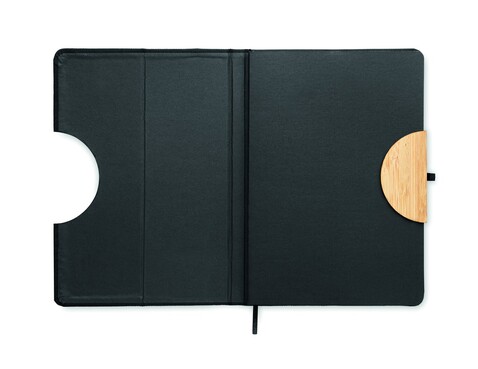 DIN A5 RPET Notizbuch, liniert - Schwarz bedrucken, Art.-Nr. MO6576-03