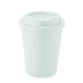 Doppelwandiger Becher PP 300ml - Weiß bedrucken, Art.-Nr. MO6582-06