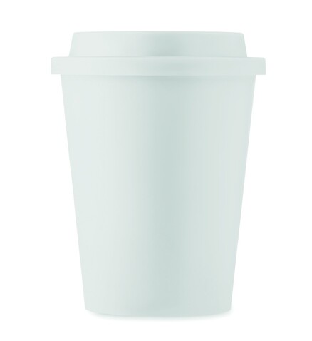 Doppelwandiger Becher PP 300ml - Weiß bedrucken, Art.-Nr. MO6582-06 Doppelwandiger Becher PP 300ml - Weiß bedrucken, Art.-Nr. MO6582-06
