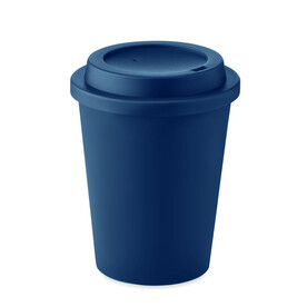 Doppelwandiger Becher PP 300ml - Marineblau bedrucken, Art.-Nr. MO6582-85