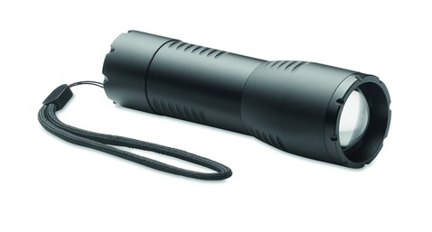 Kleine LED-Taschenlampe Alu - Schwarz bedrucken, Art.-Nr. MO6591-03 Kleine LED-Taschenlampe Alu - Schwarz bedrucken, Art.-Nr. MO6591-03