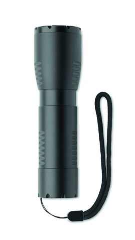 Kleine LED-Taschenlampe Alu - Schwarz bedrucken, Art.-Nr. MO6591-03 Kleine LED-Taschenlampe Alu - Schwarz bedrucken, Art.-Nr. MO6591-03