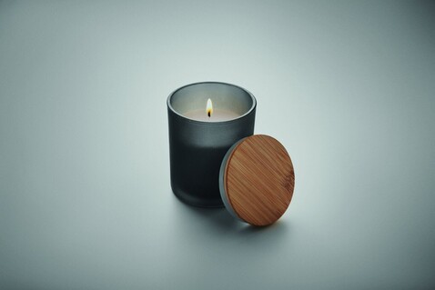Kerze im Glas 120 g - Schwarz bedrucken, Art.-Nr. MO6612-03