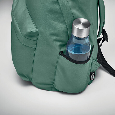 Rucksack 600D RPET-Polyester - Dunkelgrün bedrucken, Art.-Nr. MO6703-60 Rucksack 600D RPET-Polyester - Dunkelgrün bedrucken, Art.-Nr. MO6703-60