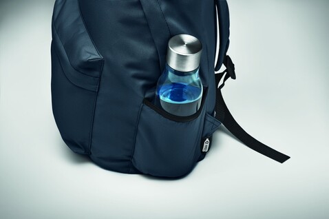 Rucksack 600D RPET-Polyester - Blau bedrucken, Art.-Nr. MO6703-04 Rucksack 600D RPET-Polyester - Blau bedrucken, Art.-Nr. MO6703-04