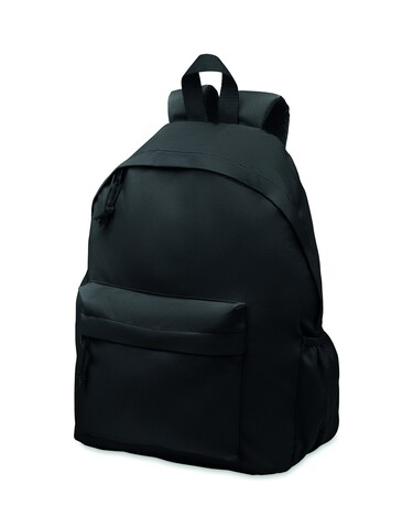 Rucksack 600D RPET-Polyester - Schwarz bedrucken, Art.-Nr. MO6703-03